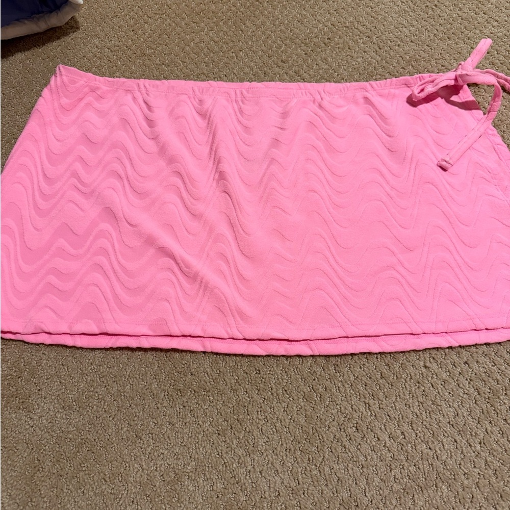 Wild Fable Pink Textured Skirt with Tie Detail